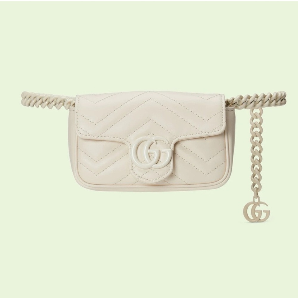 NIB Gucci Cream Quilted Crossbody/ belt Bag